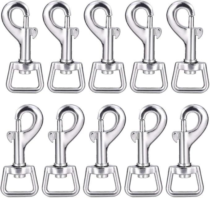 Swivel Snap Hooks, Lucky Goddness 20pcs Metal Heavy Duty Square Eye Clasp Buckle Trigger Clip Multipurpose- Best for Spring Pet Buckle, Key Chain for Linking Dog Leash Collar, Handmade Crafts Project