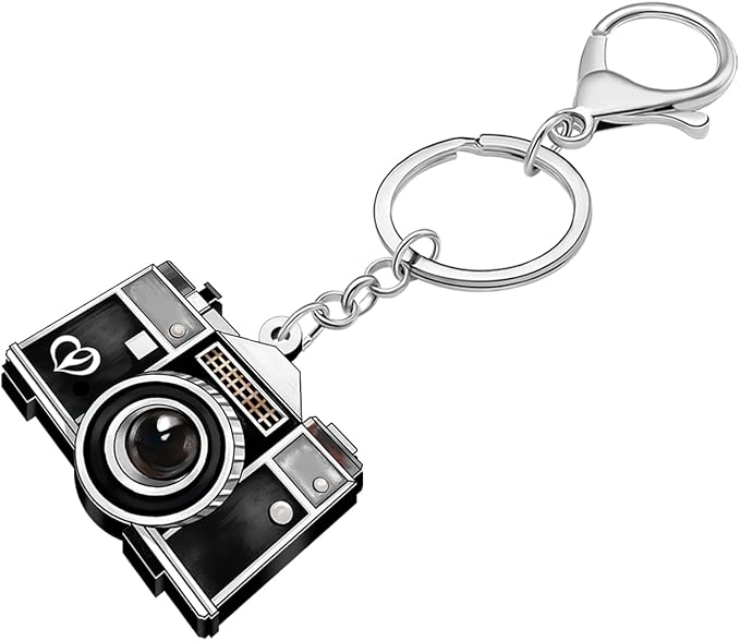 Acrylic Vintage 80s 90s Camera Keychain Keyring Nostalgia Gifts for Women Girls Photography Lovers Car Keys Bag Wallet