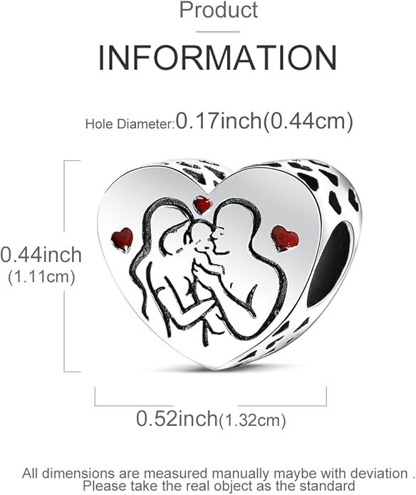 HONGRUI 925 Sterling Silver Charm for Bracelets Necklace Fashion Heart Bow Flower Family Butterfly Pendant Bead Charm for Women Festival jewelry gifts