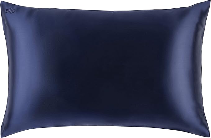 slip The Original Queen Pure Silk Pillow Case - 100% Pure 22 Momme Mulberry Silk - Queen Size Standard Pillow Case - Anti-Aging, Anti-BedHead, Anti-Sleep Crease, Navy, (20" x 30")