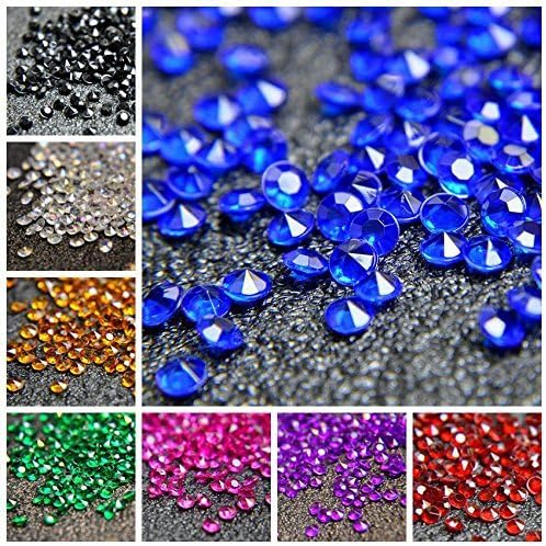 1000pcs/ Pack Wedding Table Acrylic Diamond Scatter Crystals Confetti Acrylic Gems Vase Fillers Rhinestones for Wedding, Bridal Shower, Vase Beads Decorations (12mm, Gray)