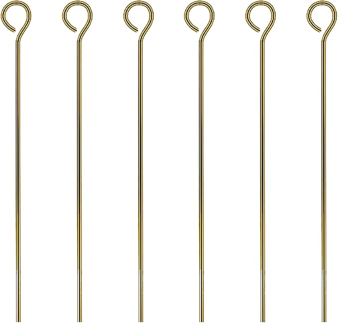 Mandala Crafts 300 1.5 Inch Antique Brass Eye Pins for Jewelry Making Earring Making Supplies Jewelry Findings Open Eye Head Pins for Earrings DIY Bracelets Rosary Charms