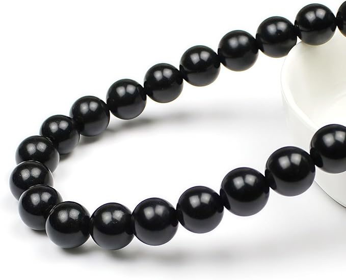 MJDCB Real Stone Beads Natural Matte Black Onyx Agate Round Loose Bead for Jewelry Making DIY Bracelet Necklace(8mm)