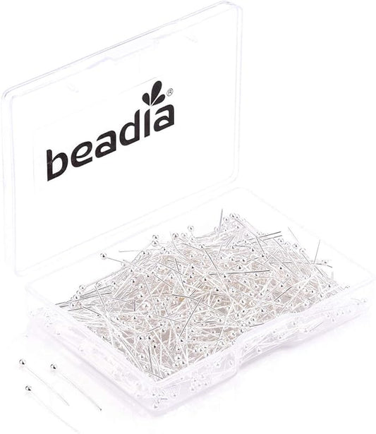 Ball Head pins Silver for DIY Jewelry Making 20mm 600pcs