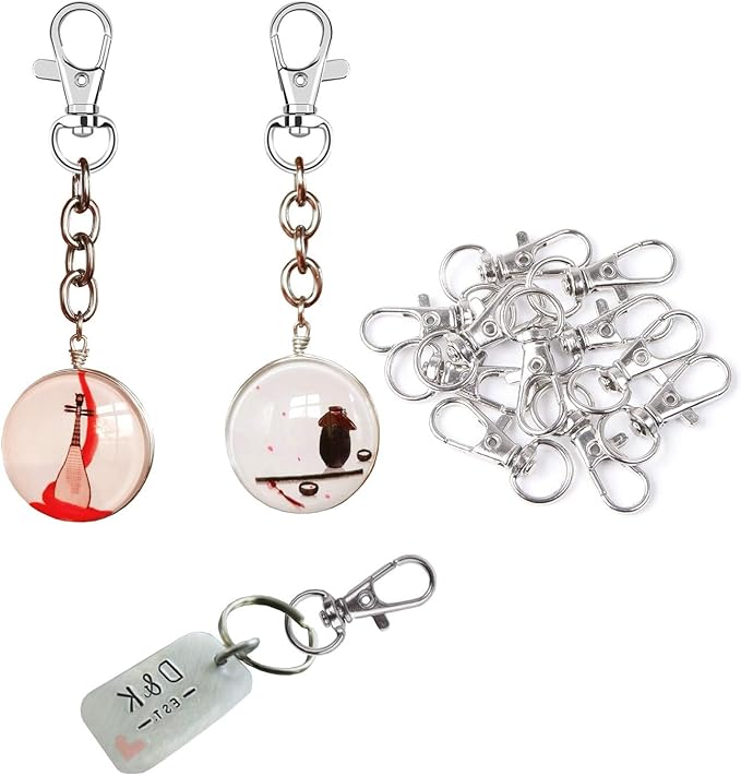 60Pcs Key Chain Clip Hooks Swivel Clasps Lanyard Snap Hook Lobster Claw Clasp for Keychain DIY Jewelry Crafts
