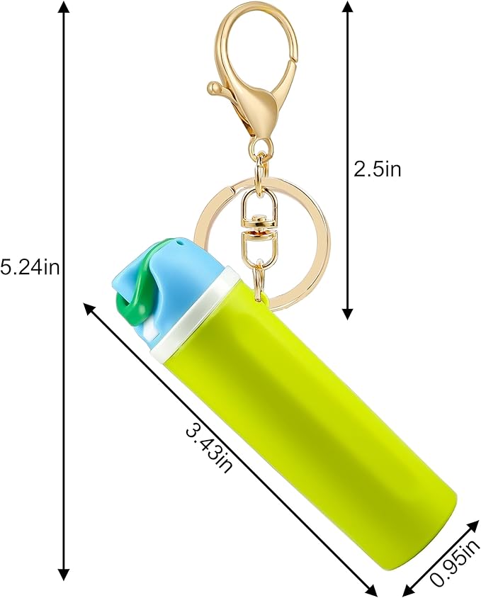 Mini Trendy Bottle Keychain Accessories Compatible with Owala Water Cute Tumbler Cup Chapstick Lip Balm Holder Charms