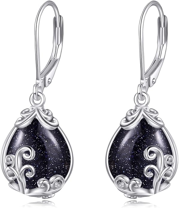 POPLYKE Celtic Filigree Teardrop Drop Dangle Earrings Sterling Silver Leverback Earrings Jewelry for Women