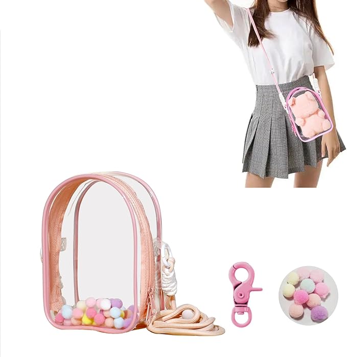 Large Clear Doll Carrying Case Display Bag Keychain Portable Doll Pouch Storage Bag for Collectibles