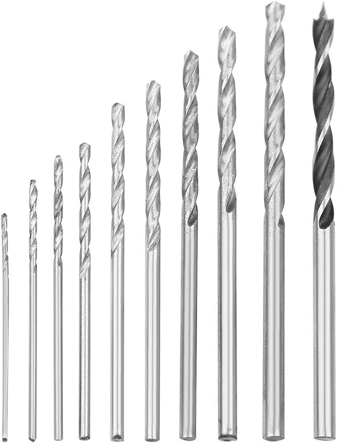 Micro Mini Hand Drill Tool, Portable Tool Set Small Hand Drill & 10 pcs Twist Drill Bits 0.8-3.0mm Precision Pin Vise Woodworking Hand Drill for Model Jewelry Walnut Amber Beeswax