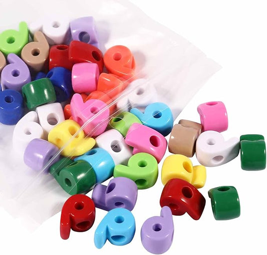 40 PCS Number Beads 3D Focal Bead Acrylic Loose for Jewelry Making Bracelet Necklaces Keychain Phone Bag Chain Key Chains (Mixed Color 6)