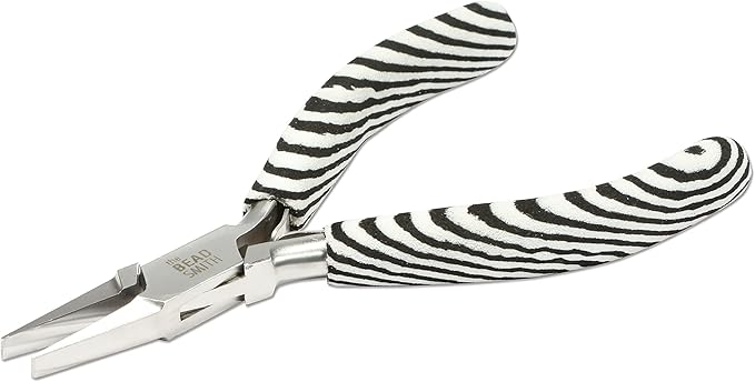 The Beadsmith Flat Nose Pliers – Zebra Print Line – 5 inches (127mm) – Comfortable Handle with Double Leaf Springs – Jewelry Making Tool for Creating Bracelets, Earrings and Necklaces