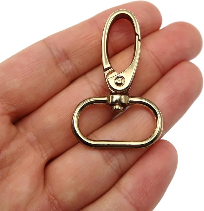 Swivel Lobster Claw Clasps 1 Inch 15pcs - Heavy Duty Metal Clasps with Secure Lock, Curved Snap Hooks for Bags, Jewelry Making, Keychains, Lanyards & DIY Craft Supplies (Gold, 1 inch)