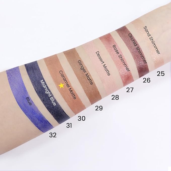 evpct 2Pcs Caramel Matte Cream Eye Shadow Brightener Sticks Set for Eyes, Caramel Matte Pencil Eye shadow Applicator Stick Pen Palette Makeup Waterproof sombras en crema para ojos 30+30