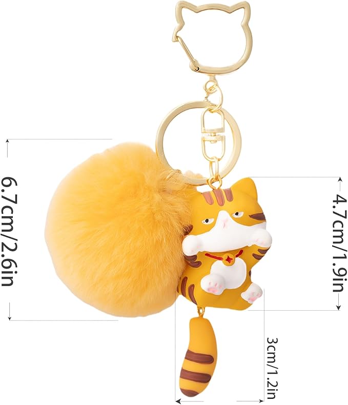 Cat Keychain bag charms for handbags Cute Keychains for Women Kawaii Cat Backpacks Accessories cat plush keychain