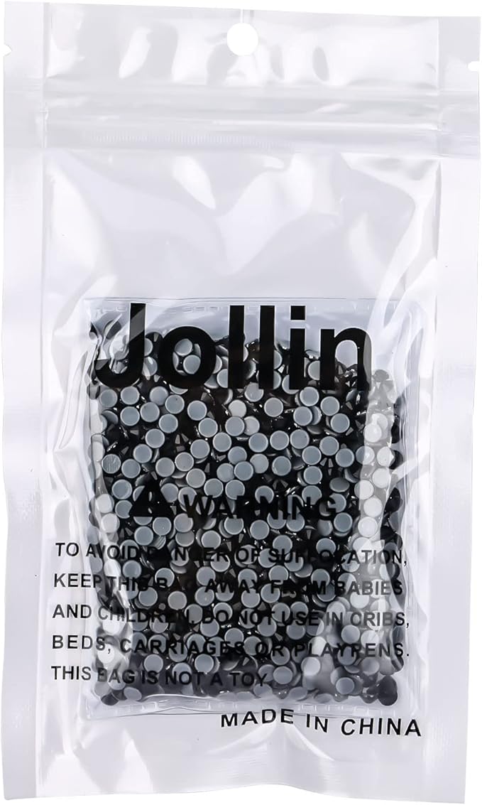Hot Fix Crystal Flatback Rhinestones Glass Diamantes Gems 4.0mm(16ss 1440pcs, Jet)