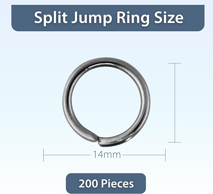 Mandala Crafts Assorted Gunmetal Jump Rings Jewelry Findings Metal O Rings for Jewelry Making Supplies - 200 14mm Small Open Jump Rings Kit for Necklace Earring