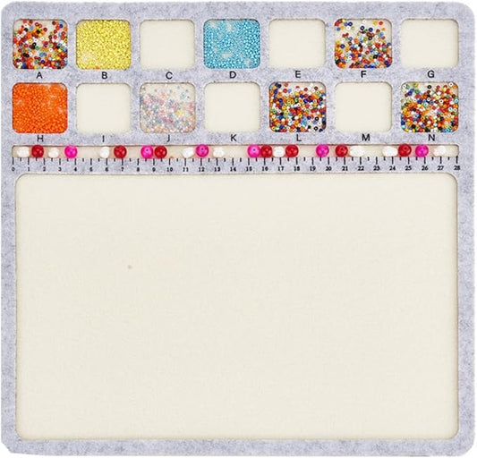 BENECREAT Square Felt Bead Design Boards, Medium Felt Beading Mat with Centimeter Alphabetic Scale Beads Tray Bead Pads for Art Crafts Jewelry Making Beading Supplies, 11.8x11.8inch