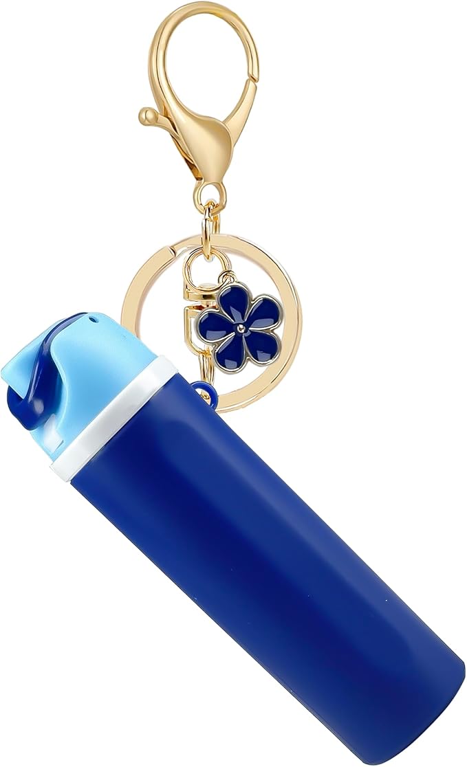 Mini Trendy Bottle Keychain Accessories Compatible with Owala Water Cute Tumbler Cup Chapstick Lip Balm Holder Charms