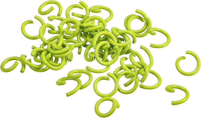 uxcell Open Jump Rings, 8mm Colorful O-Ring Connectors for DIY Crafts Jewelry Making, Carbon Steel, Fluorescent Green, 200Pcs