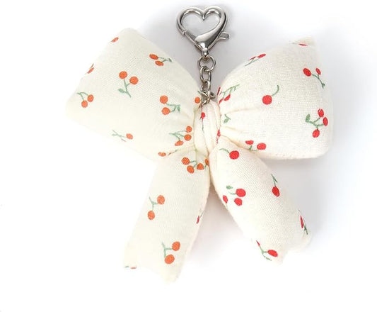 Pink Bow Keychain Bag Charms Y2K Bowknot Plaid Keychains Coquette Aesthetic Purse Handbag Backpacks Charms