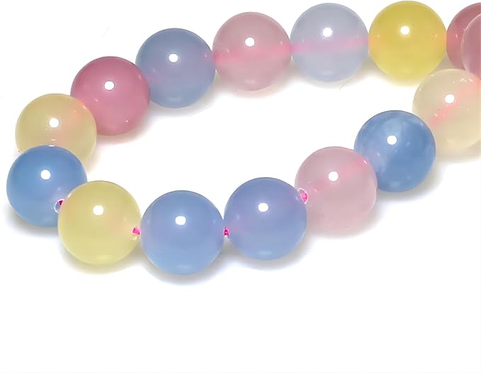 MJDCB Stone Beads 4mm 85pcs Round Morganite Color Jade Loose Gemstone Bead Charms for Jewelry Making Bracelet Necklace Earring Pendant
