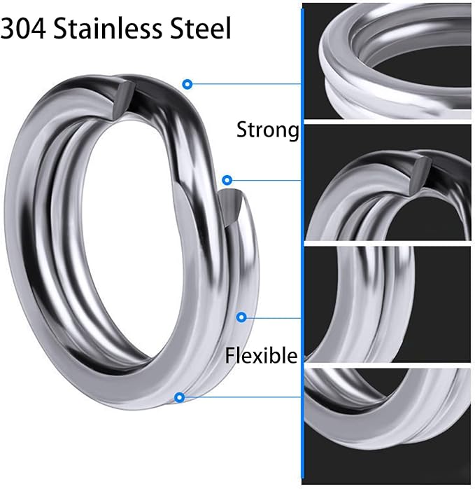 200Pcs 5-9 mm Double Jump Ring for Jewelry Making, Fishing Plier Tool Kit, Stainless Steel Mini Split Ring with Plier, Crafts Double Split Rings Fishing, and Other DIY Crafts