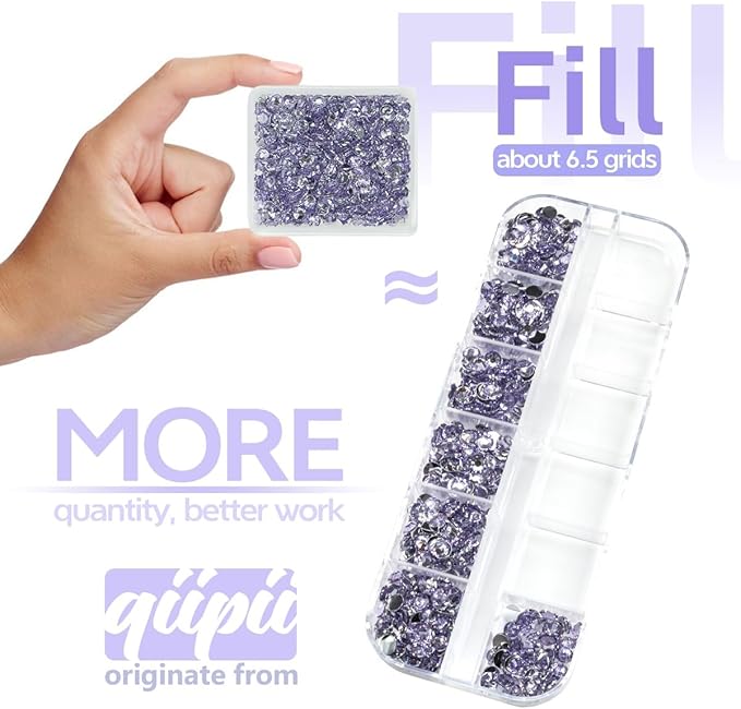 Light Purple Crystal Resin Rhinestones w B7000 Jewelry Glue for Bedazzling Crafting Flatback Stones 3mm 4mm 5mm 6mm Diamonds Crystals Gems Charms Supplies for Nails Face Makeup Tumblers Crafts