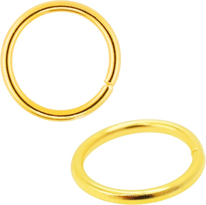 Mandala Crafts Assorted Gold Color Jump Rings Jewelry Findings Metal O Rings for Jewelry Making Supplies - 700 8mm Small Open Jump Rings Kit for Necklace Earring