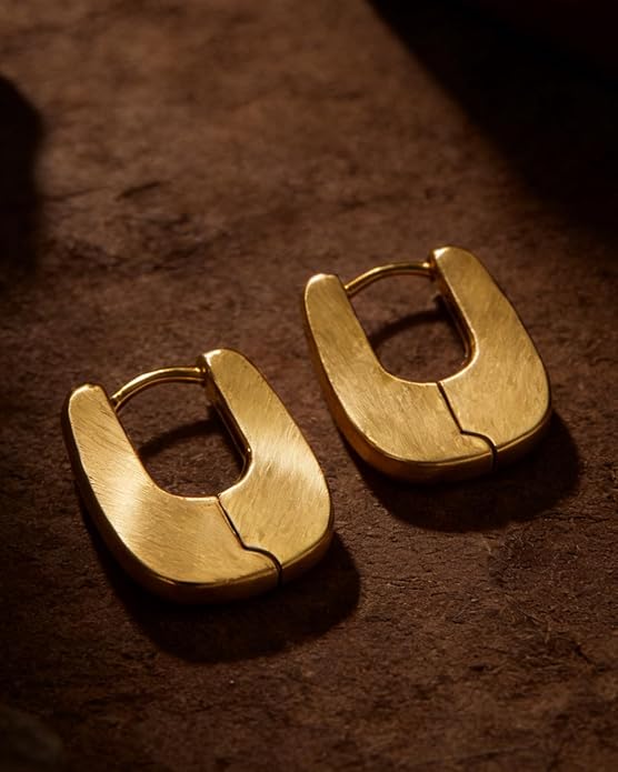 Gold Earrings for Women Trendy, Chunky Gold Huggie Stud Hoop Hypoallergenic Earrings, Jewelry Gifts for Best Friend