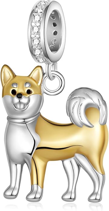 Shiba Inu Charm 925 Sterling Silver Cute Dog Charms for Bracelets Pendant Necklace Cute Shiba Inu Gifts for Women