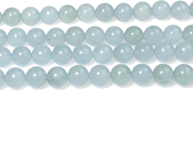 MJDCB Stone Beads 10mm 35pcs Round Grey Blue Jade Loose Gemstone Bead Charms for Jewelry Making Bracelet Necklace Earring Pendant
