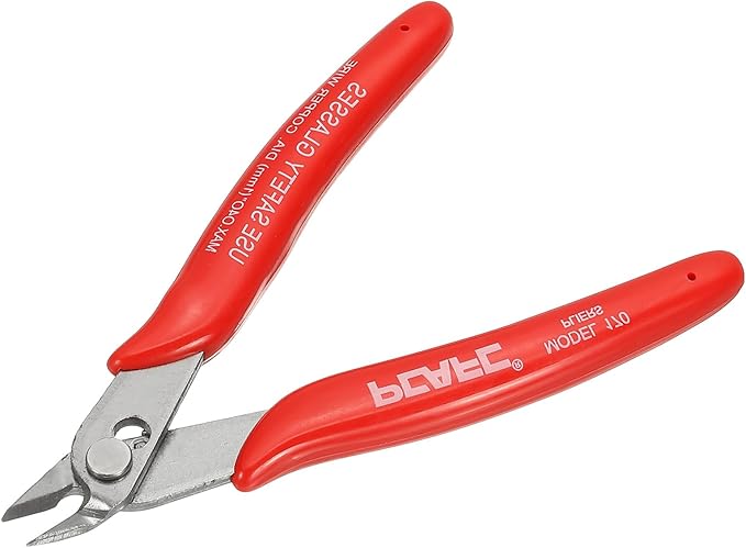 HARFINGTON 5" Flush Cut Pliers Precision Thicker Wire Cutter Side Cutter Diagonal Cutting Pliers for Jewelry Model Electronic 3D Print, Red