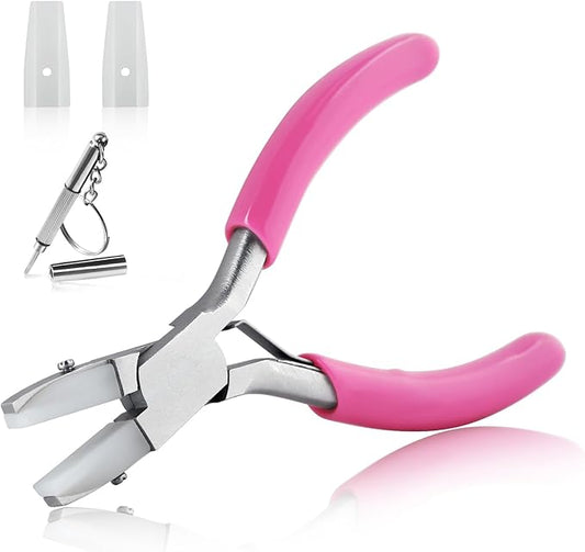 SPEEDWOX 3.5-Inch Double Nylon Flat Jaw Pliers for Jewelry Making Flat Nylon Jaw Pliers Small Plier Soft Jaws Plier Ring Bending Tool Jewelry Making Plyer Smooth Jaws Plyers