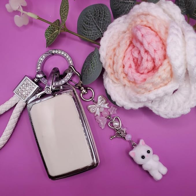 Keychain, Gifts for Animal & Anime Lovers, Y2K Heart Bow Pendant, Women Girls Kawaii Bag Charm