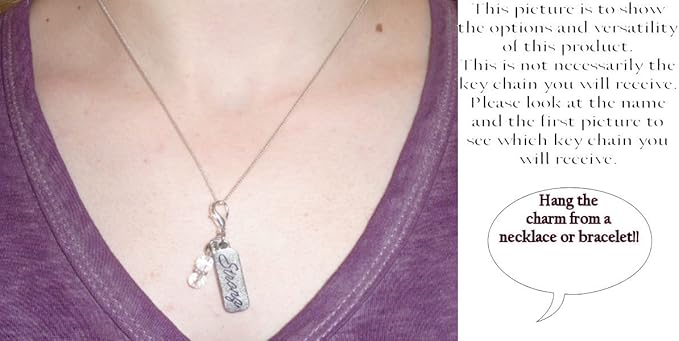 Hidden Hollow Beads Birthstone Charm Key Chain Ring, Women's Purse or Necklace Charm, Comes in a Gift Bag! (April)