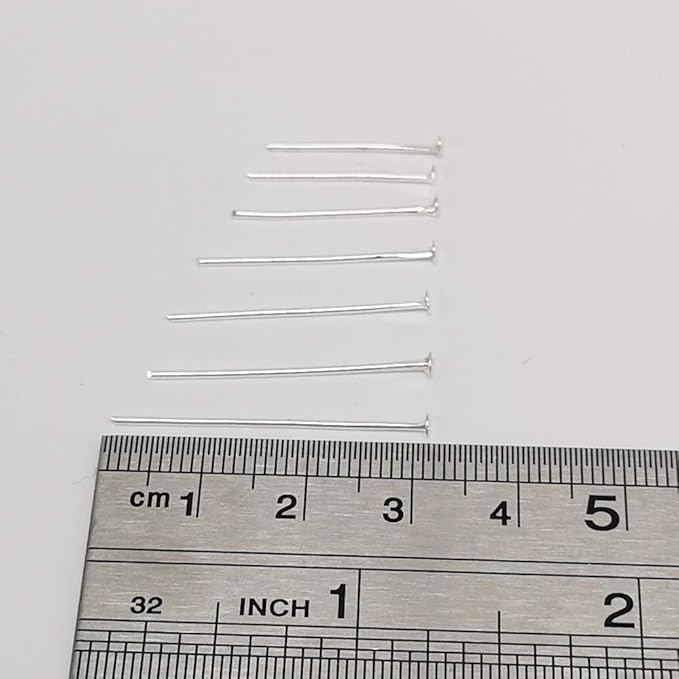 Chenkou Craft 700pcs Assorted of 7 Sizes Mix Flat Head Pins for Jewelry Making (Silver, Mix)