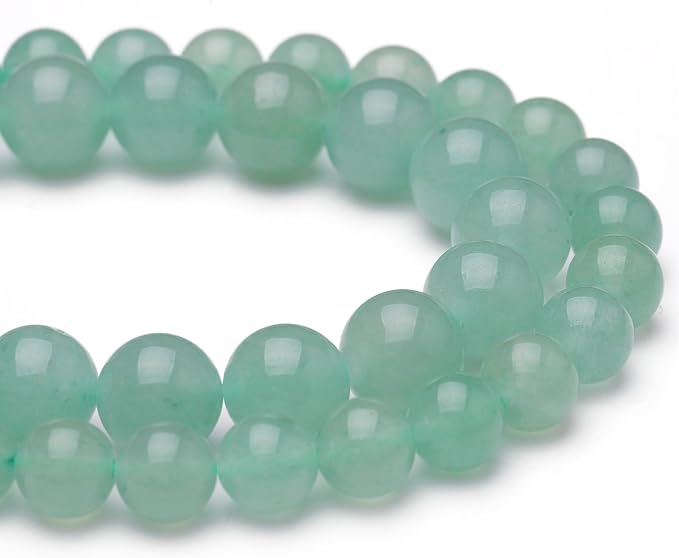 Natural Stone Beads for Jewelry Making,6mm Green Aventurine Polished Smooth Round Gemstone Beads for Bracelet Necklace 15 Inch