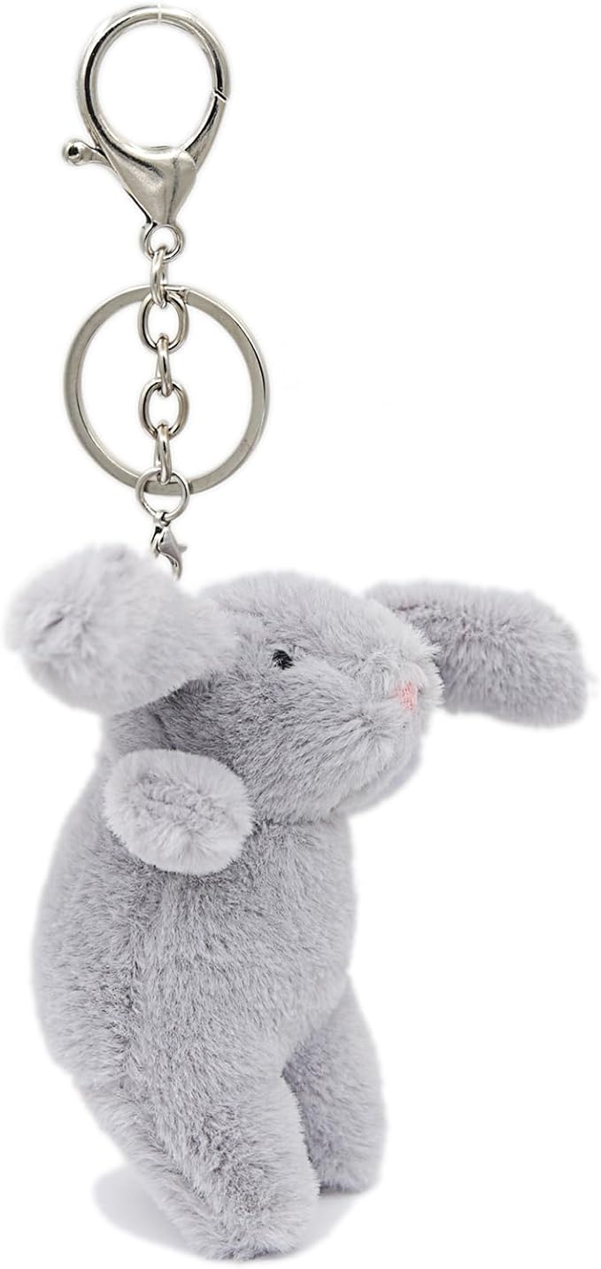 Cute Bunny Plush Keychain for Backpack, 3.5" Inch Mini Rabbit Keychain Purse Charm Pendant Gift for Women