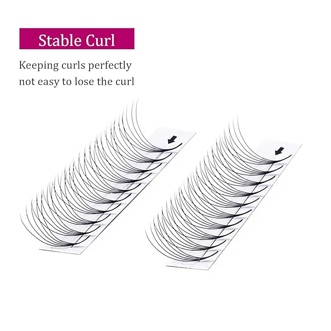 Premade Fans Eyelash Extensions 3D 5D 0.07 0.10 Volume Lashes Extensions C D Curl Mixed Tray Volume Premade Fans 8-20mm Length Avalible (5D-0.07-C, 8-14mm)