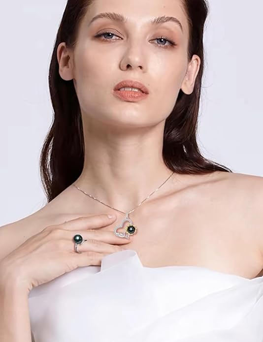 NONNYL Gifts for Women Wife-Tahitian Black Pearl-Necklace-Gift for Wife Wedding Birthday Anniversary Jewelry-Mom Girlfriend Her Mothers Day Gifts for Mom Women Valentines Day Christmas Day Gifts