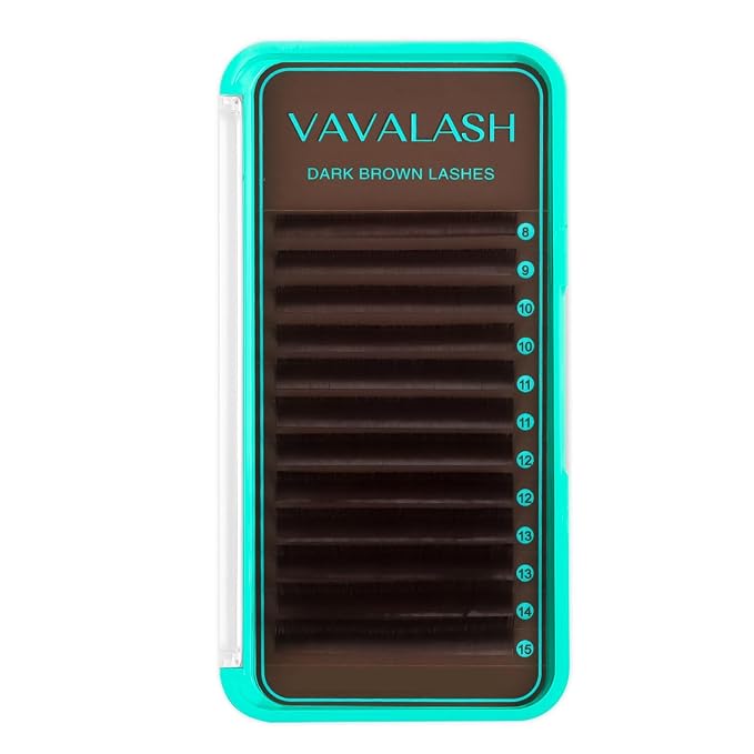 VAVALASH Colored Lash Extensions Dark Brown Eyelash Extensions 0.03 0.05 0.07 0.1 0.15 Volume Lash Extension 8-15mm Mixed Lashes J Curl Premium color Lashes Extension(Dark Brown-0.03-J-8-15mm)