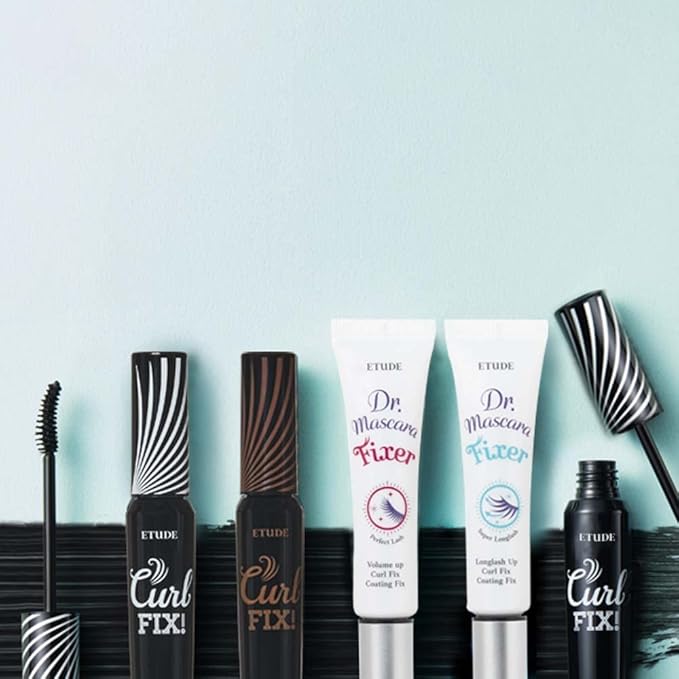 ETUDE Dr. Mascara Fixer For Super Long Lash, Korean Mascara Fixer, Natural Extension, Lengthening, Smudge-Proof, Korean Makeup, Beauty, Micro Black Fiber Formula (0.203 Fl Oz)
