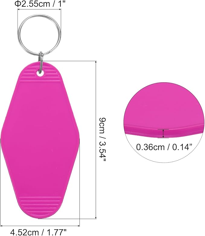 uxcell 40pcs Hotel Keychains Blank Vintage Plastic Rhombus Motel Keychains Hotel Key Tags Rings for DIY Luggage Labels