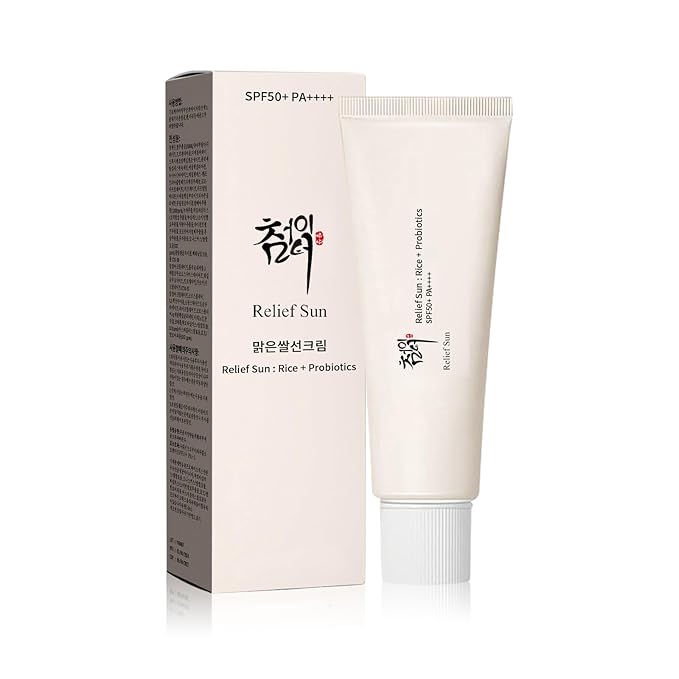 Organic Korean sunscreen SPF50+, PA++++ Riceand Probiotics | Korean Skin Care Solution for All Skin TypesNourishing Skin Protection and UV Def（1PCS)