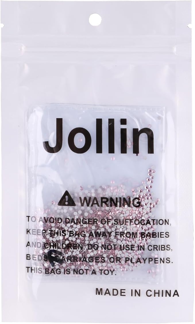 Jollin Glue Fix Crystal Flatback Rhinestones Glass Diamantes Gems for Crafting Nail Art Crafts Decorations Clothes Shoes 1.6mm (ss4 2880pcs, Pink)