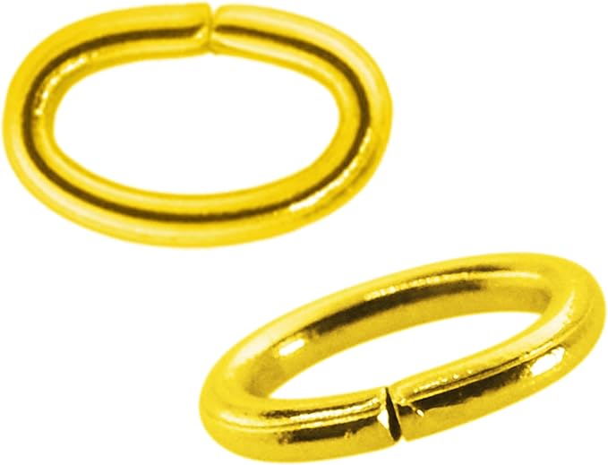 Mandala Crafts 5X4mm Gold Oval Jump Rings Jewelry Findings Metal O Rings for Jewelry Making Supplies - 2400 Small Open Jump Rings Kit for Necklace Earring