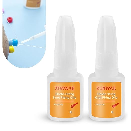 Jewelry Glue for Elastic String, Clear Craft Glue Elastic String Kont Fixing Drip, Bracelet Glues Bracelet Supplies for Rhinestones Crafts, Clay Beads, Fabric, Jewelry Making Kit