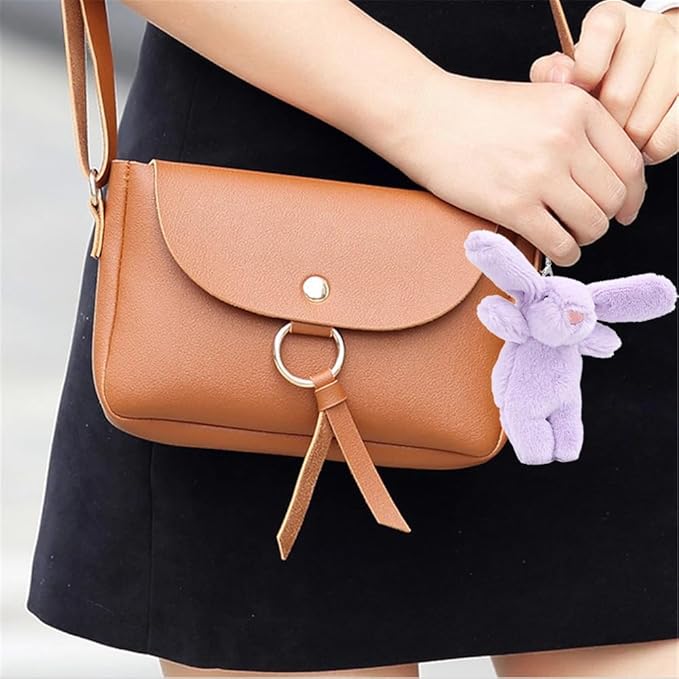 Cute Bunny Plush Keychain for Backpack, 3.5" Inch Mini Rabbit Keychain Purse Charm Pendant Gift for Women