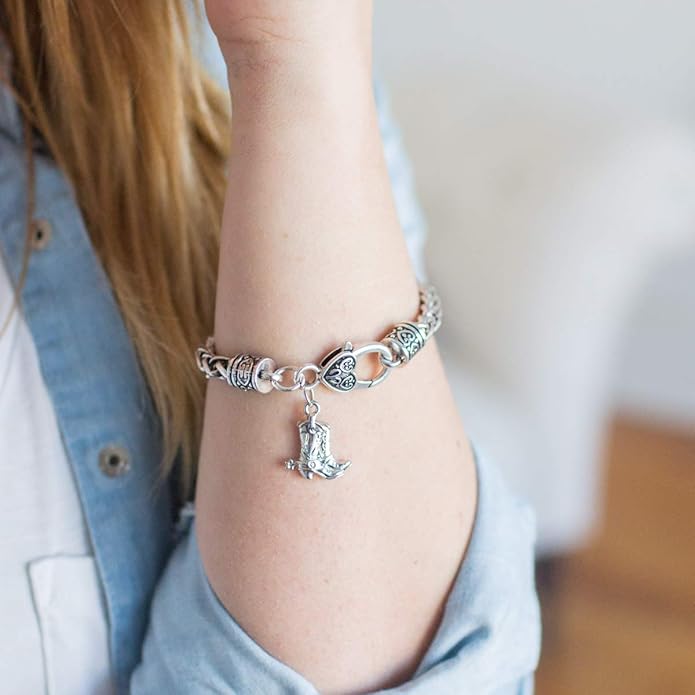 Inspired Silver - Silver Customized Charm Bracelet with Cubic Zirconia Jewelry