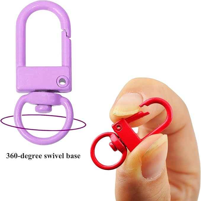 KJML DIY Keychain clip 60pcs Swivel Snap Lobster Claw Keychain Clasps Lanyard Hardware Key Chain Hooks for Bag Charm
